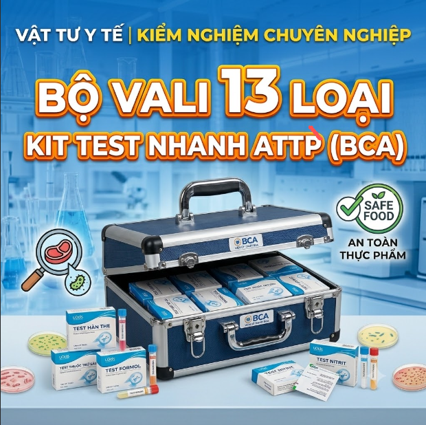 BỘ VALI 13 LOẠI KIT TEST NHANH ATTP (BCA)